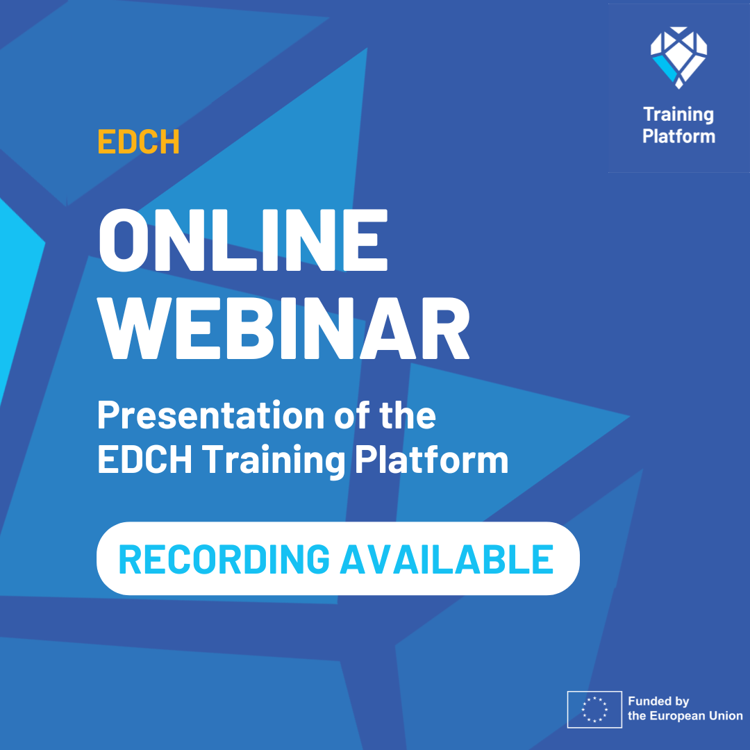 EDCH Training Platform presentation webinar: Recordings now available