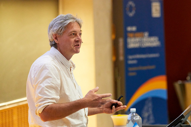 Pierre Mounier, EDCH Co-coordinator presenting the EDCH during the LIBER 2026 confrence.